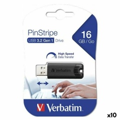Pendrive Verbatim Pinstripe Nero 16 GB (10 Unità)