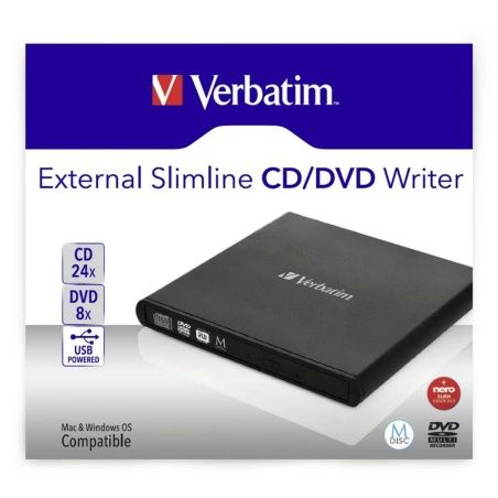 External Recorder Verbatim Slimline CD/DVD Black