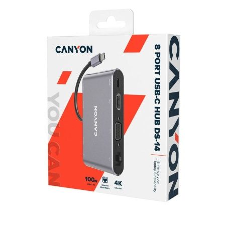 Hub USB Canyon CNS-TDS14 Grigio (1 Unità)