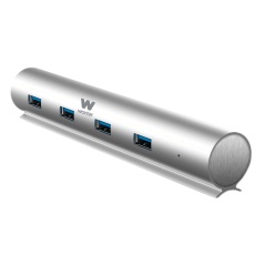 Hub USB Woxter PE26-142 Bianco Argentato Alluminio (1 Unità)
