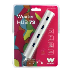 Hub USB Woxter PE26-142 Bianco Argentato Alluminio (1 Unità)