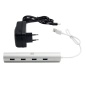 USB Hub Woxter PE26-142 White Silver Aluminium (1 Unit)