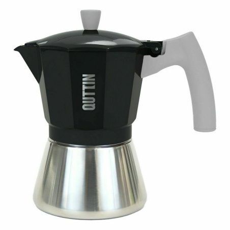 Italian Coffee Pot Quttin 3 Cups Aluminium Steel 150 ml (6 Units)