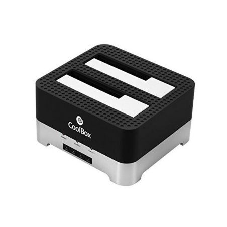 Scatola Esterna CoolBox COO-DUPLICAT2 2,5"-3,5" SATA USB 3.0 Nero Nero/Argentato USB 3.0 SATA