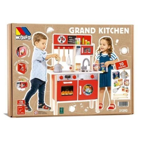 Toy kitchen Moltó 21292 Wood Red (10 pcs)