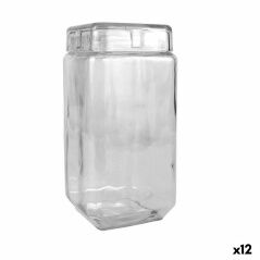 Jar La Mediterránea Glass 2,2 L 11 x 11 x 22,5 cm Squared (12 Units)