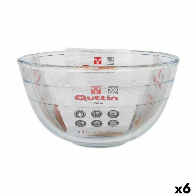 Bowl Quttin Quttin Glass 3,8 L Mixer (6 Units)