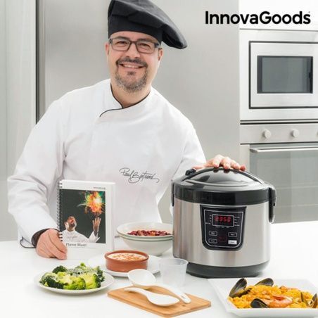 Robot da Cucina con Ricettario Smart InnovaGoods 4 L 800W Nero Acciaio