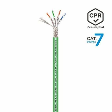 FTP Category 7 Rigid Network Cable Aisens AWG23 Green 500 m