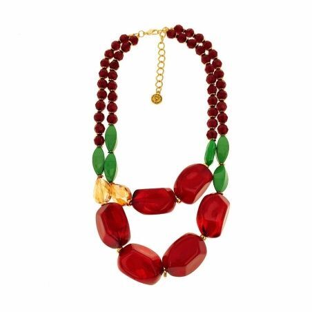 Ladies'Necklace Lola Casademunt Red Green Stone