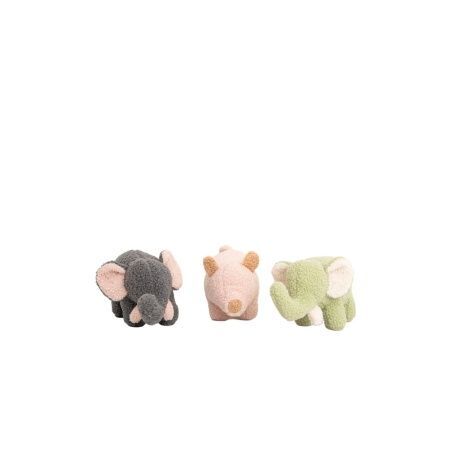 Peluche Crochetts Bebe Verde Grigio Elefante Maiale 30 x 13 x 8 cm 3 Pezzi
