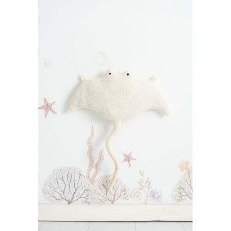 Fluffy toy Crochetts OCÉANO Blue White Manta ray Jellyfish 40 x 95 x 8 cm 3 Pieces