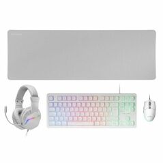 Tastiera e Mouse Mars Gaming MCPRGB3WES Bianco QWERTY