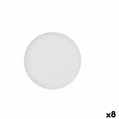 Flat Plate Bidasoa Fosil White Ceramic 21,3 x 21,2 x 2,2 cm (8 Units)