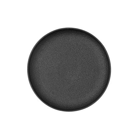 Flat Plate Bidasoa Fosil Black Ceramic 21,3 x 21,2 x 2,2 cm (8 Units)