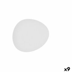 Flat Plate Bidasoa Fosil White Ceramic Oval 22,8 x 20,1 x 2,2 cm (9Units)