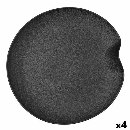 Snack tray Bidasoa Fosil Black Ceramic Aluminium Oxide 31,4 x 31,2 x 4 cm (4 Units)