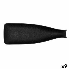 Snack tray Bidasoa Fosil Black Ceramic Aluminium Oxide Bottle 38,5 x 12,7 x 4,8 cm (9Units)