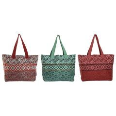 Borsa Donna Home ESPRIT Rosso Verde Corallo 55 x 14 x 35 cm (3 Unità)