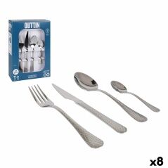 Cutlery Quttin Hammered 16 Pieces Silver (8 Units)