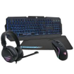 Keyboard and Mouse CoolBox Black Multicolour Spanish Qwerty