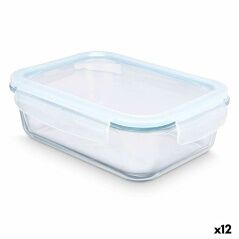 Porta pranzo Trasparente Silicone Vetro Borosilicato 1,5 L 24,5 x 7,6 x 19 cm (12 Unità)