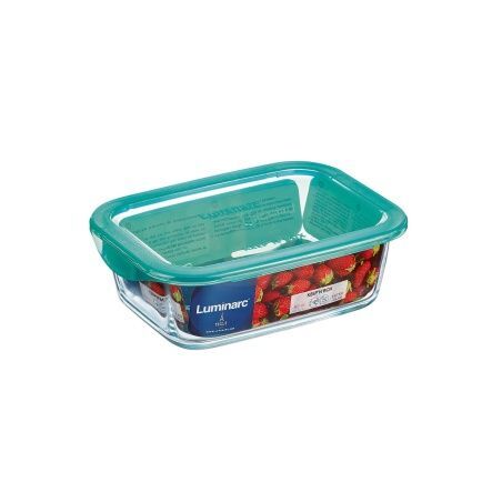 Rectangular Lunchbox with Lid Luminarc Keep'n Lagon Turquoise 1,97 l 22 x 15,6 x 7,2 cm Glass (6 Units)