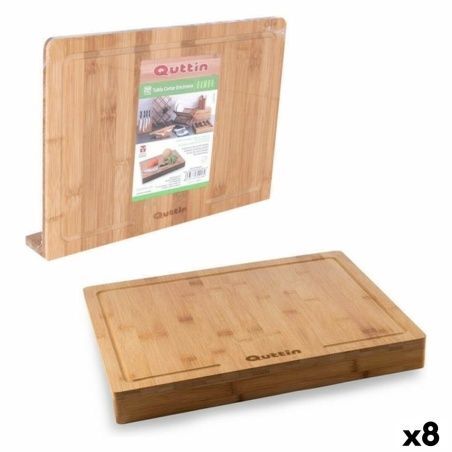 Bamboo Countertop Chopping Board Quttin 88909 (35 x 25 x 1,2 cm) Bamboo (8 Units)