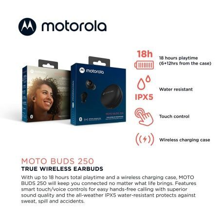 Auricolare Bluetooth Motorola True Wireless Moto Buds 250