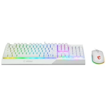 Tastiera e Mouse MSI Vigor GK30 Qwerty in Spagnolo Bianco