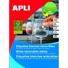 Etichette adesive Apli SP-583056 100 fogli Bianco