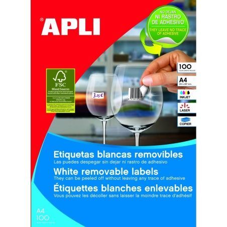 Etichette adesive Apli SP-583056 100 fogli Bianco