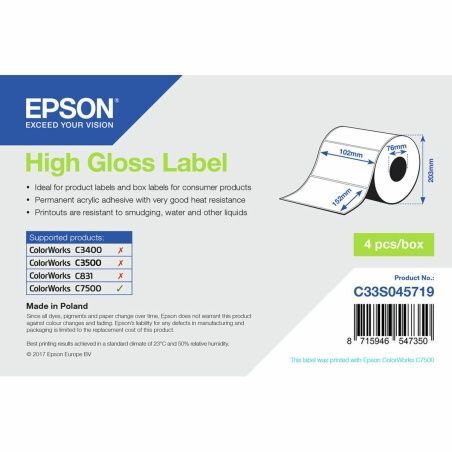 Etichette per Stampante Epson C33S045719 Bianco Luminoso (1 Unità)