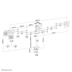 Supporto da Tavolo per Schermo Neomounts NM-D135D3BLACK 