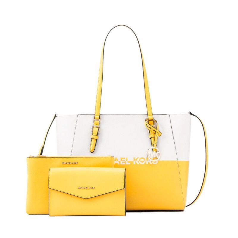 Borsa Donna Michael Kors CHARLOTE Giallo 27 x 34 x 11 cm