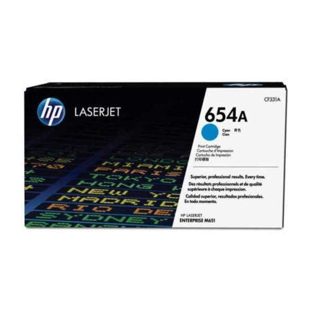 Toner Originale HP 654A Ciano