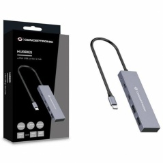 USB Hub Conceptronic HUBBIES13G Grey (1 Unit)