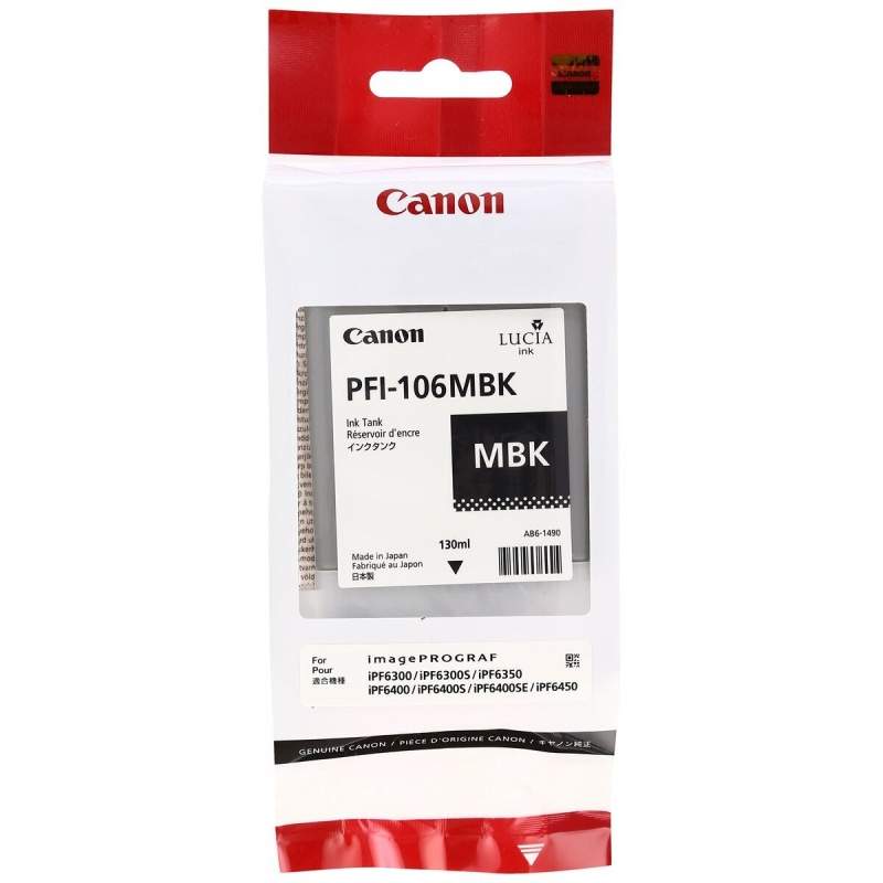 Cartuccia ad Inchiostro Originale Canon PFI-106 MBK Nero Nero opaco