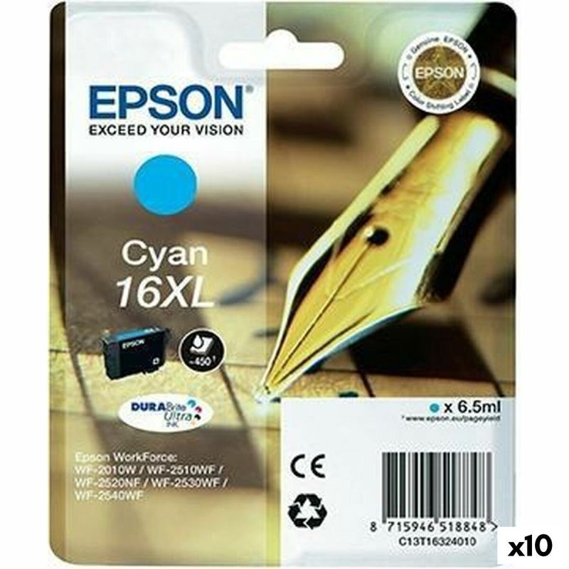 Original Ink Cartridge Epson DURABRITE ULTRA INK - Nº16XL Cyan (10 Units)