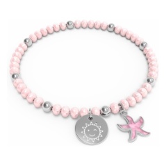 Bracelet "Beach Please" Pink Starfish - Woman - Steel