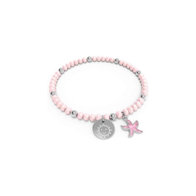 Bracciale Stella Marina Rosa "Beach Please" Donna in Acciaio