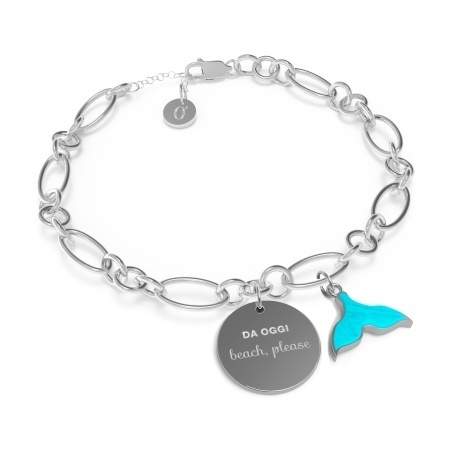 Bracciale Sirena Azzurro"Beach Please" Donna in Acciaio