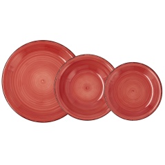 Set di Stoviglie Quid Coral Vita 18 Pezzi Rosso Ceramica