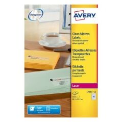 Etichette adesive Avery Trasparente 210 x 297 mm 38,1 x 21,2 mm