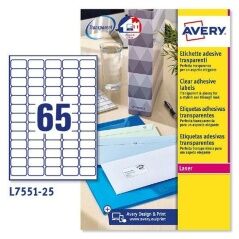 Adhesive labels Avery Transparent 210 x 297 mm 38,1 x 21,2 mm