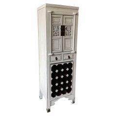 Portabottiglie Alexandra House Living Bianco Legno Legno di olmo 45 x 170 x 55 cm