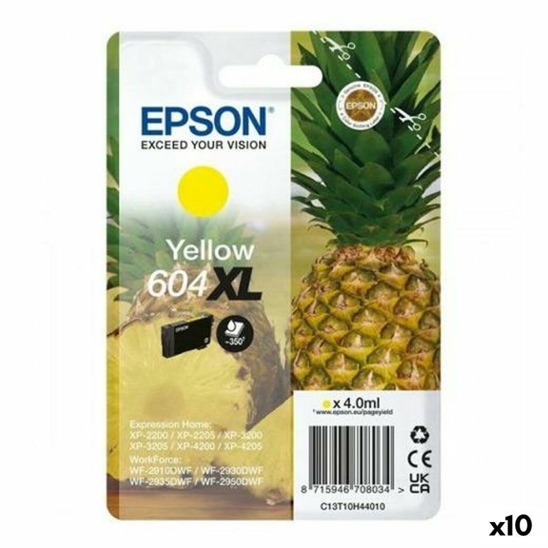 Original Ink Cartridge Epson XP-2200 WF-2910DWF Yellow (10 Units)