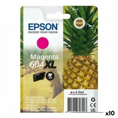 Cartuccia ad Inchiostro Originale Epson XP-2200 WF-2910DWF 604XL Magenta (10 Unità)