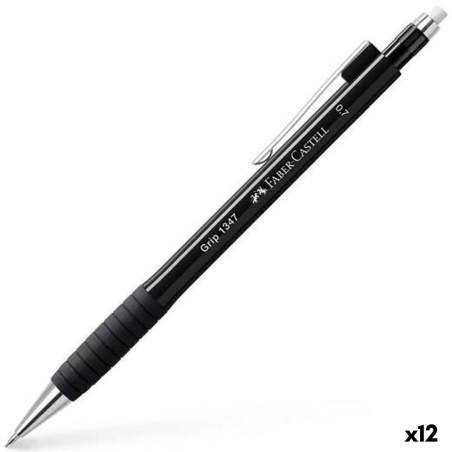 Pencil Lead Holder Faber-Castell Grip 1347 Black 0,7 mm (12 Units)