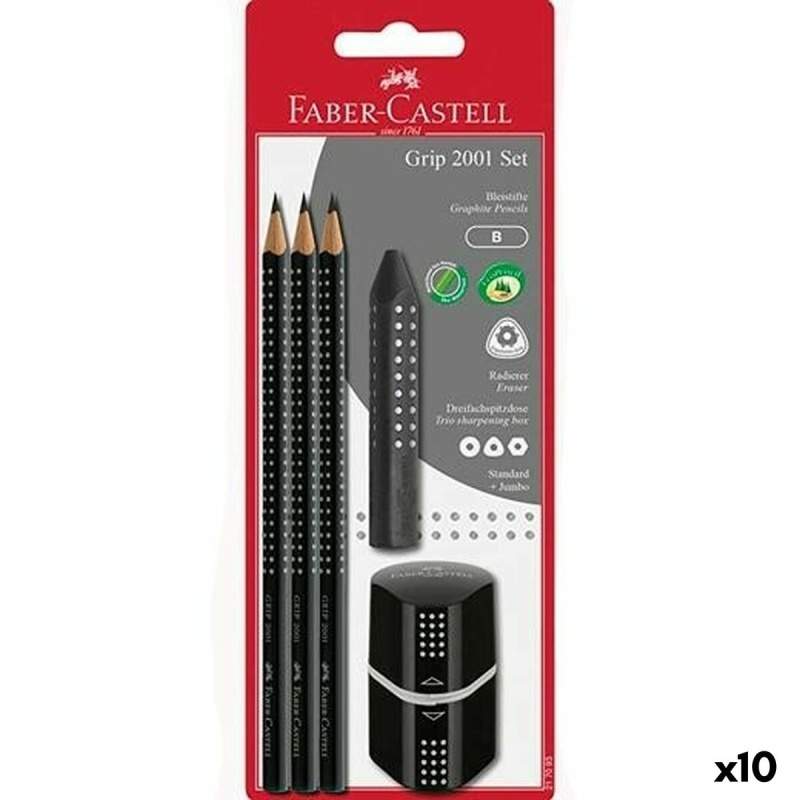 Pencil Set Faber-Castell Black (5 Units) (10 Units)